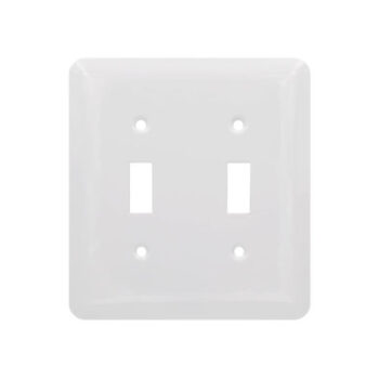 2 Gang MID Smooth Metal Toggle Switch Wall Plate
