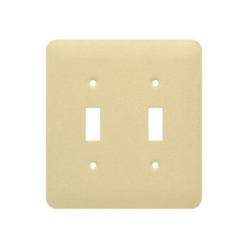 2-Gang MID Wrinkle Metal Toggle Switch Wall Plate