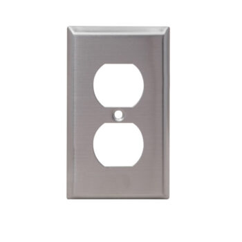 1-Gang Stainless Steel Duplex Receptacle Wall Plate