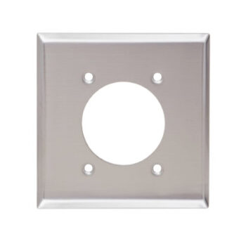 2 Gang Stainless Steel Single Receptacle Wall Plate
