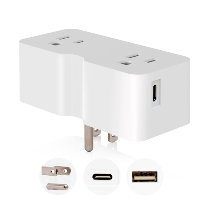 Dual Type A & Type C Travel Adapter