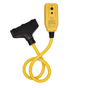 15 AMP 12-Guage, Right Angle Plug, Auto Reset GFCI Circuit, 3 Outlets, 2ft Extension Cord