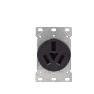 50 AMP Flush Mount Range Outlet | 3-Pole, 3-Wire | 125/250 Volt | NEMA 10-50R