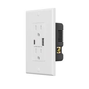 4.2 AMP USB Charger Type A+C | 15 AMP Duplex Tamper Resistant Receptacle | Side-Wire & Back-Wire