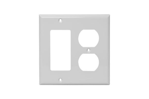 2-Gang 1 Duplex Receptacle & 1 Decorative Combination Thermoplastic Wall Plate
