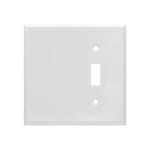 2-Gang Toggle Switch & Blank Smooth Metal Wall Plate