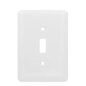 1-Gang Mid-Size Toggle Switch Smooth Metal Wall Plate