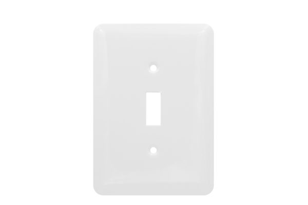 1-Gang Mid-Size Toggle Switch Smooth Metal Wall Plate