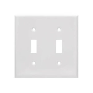 2-Gang Toggle Switch Smooth Metal Wall Plate