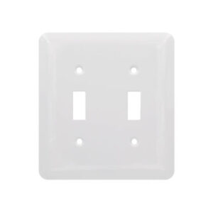 2-Gang Mid-Size Toggle Switch Smooth Metal Wall Plate