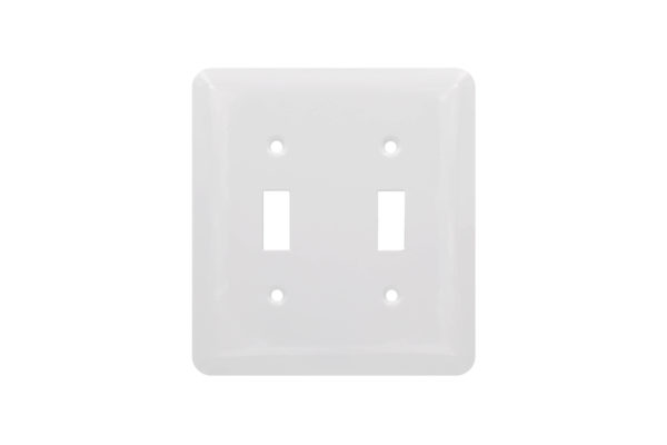 2-Gang Mid-Size Toggle Switch Smooth Metal Wall Plate