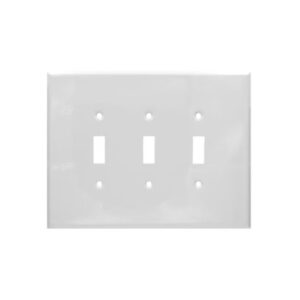 3-Gang Jumbo Toggle Switch Smooth Metal Wall Plate