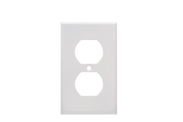 1-Gang Duplex Receptacle Smooth Metal Wall Plate