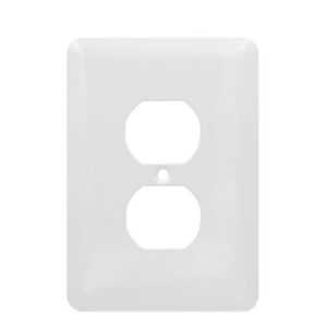 1-Gang Mid-Size Duplex Receptacle Smooth Metal Wall Plate
