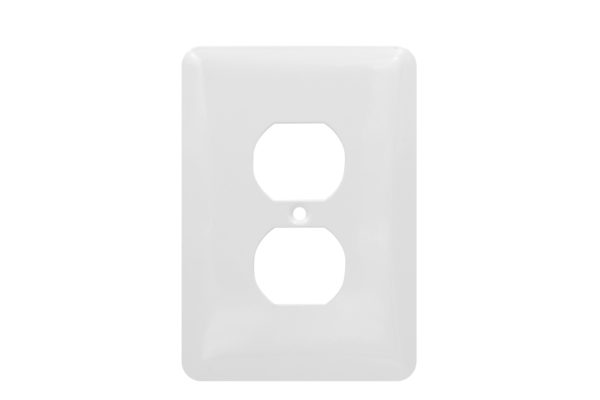 1-Gang Mid-Size Duplex Receptacle Smooth Metal Wall Plate