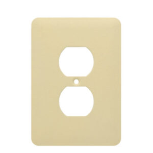 1-Gang Mid-Size Single Receptacle Wrinkle Metal Wall Plate