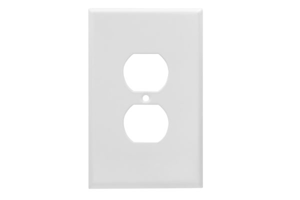 1-Gang Jumbo Duplex Receptacle Smooth Metal Wall Plate
