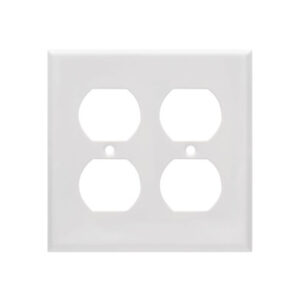 2-Gang Duplex Receptacle Smooth Metal Wall Plate