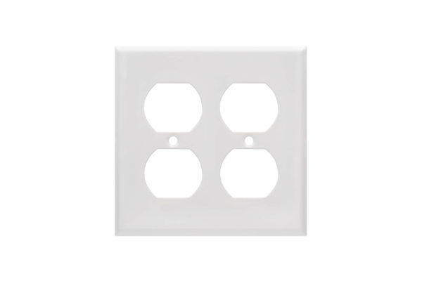2-Gang Duplex Receptacle Smooth Metal Wall Plate