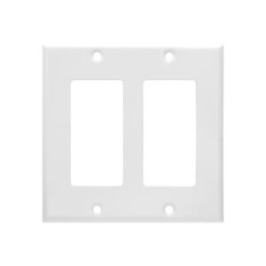 2-Gang Decorative Devices Smooth Metal Wall Plate