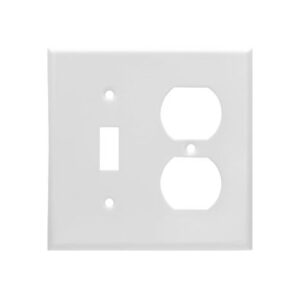 2-Gang Toggle Switch & Duplex Receptacle Smooth Metal Wall Plate