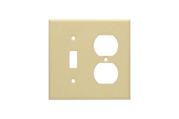 2-Gang Toggle Switch & Duplex Receptacle Wrinkle Metal Wall Plate