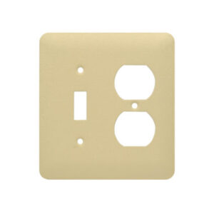 2-Gang Mid-Size Single Switch & Duplex Receptacle Wrinkle Metal Wall Plate