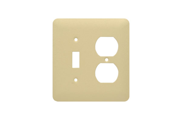 2-Gang Mid-Size Single Switch & Duplex Receptacle Wrinkle Metal Wall Plate