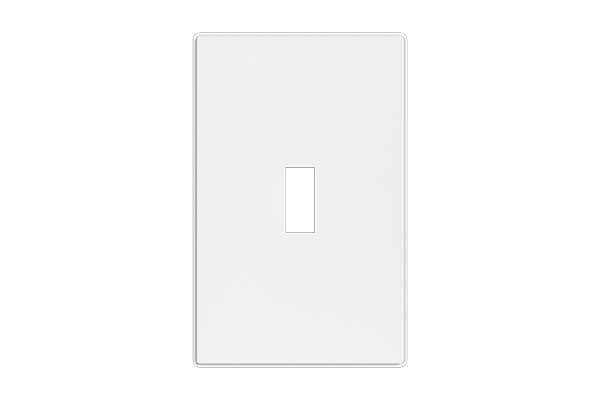 1-Gang Mid-Size Toggle Switch Thermoplastic Screwless Wall Plate
