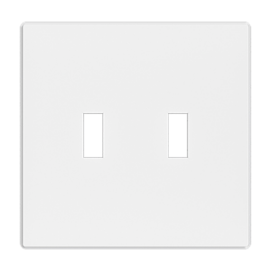 2-Gang Mid-Size Toggle Switch Thermoplastic Screwless Wall Plate