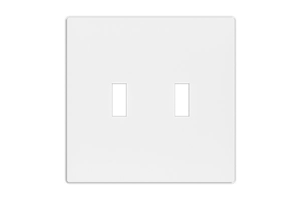 2-Gang Mid-Size Toggle Switch Thermoplastic Screwless Wall Plate