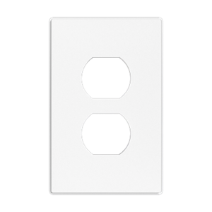 1-Gang Mid-Size Duplex Receptacle Thermoplastic Screwless Wall Plate