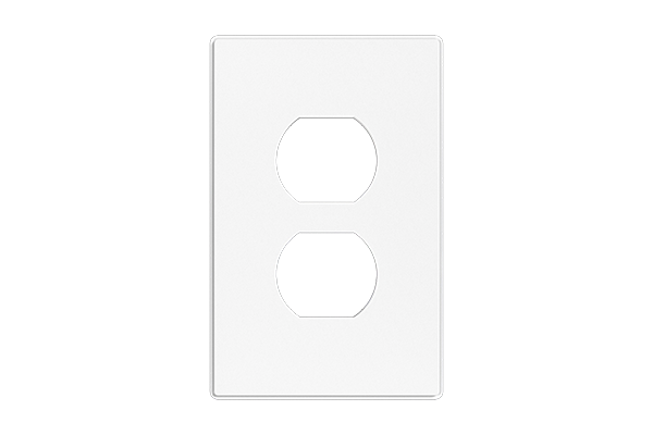 1-Gang Mid-Size Duplex Receptacle Thermoplastic Screwless Wall Plate