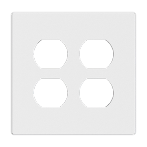 2-Gang Mid-Size Duplex Receptacle Thermoplastic Screwless Wall Plate