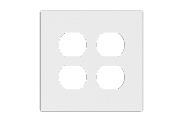 2-Gang Mid-Size Duplex Receptacle Thermoplastic Screwless Wall Plate