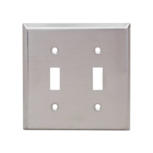 2-Gang Toggle Switch Stainless Steel Wall Plate