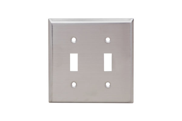 2-Gang Toggle Switch Stainless Steel Wall Plate