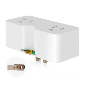 15 AMP Double Outlet Converter | Extendable Grounding Lug | NEMA 5-15R