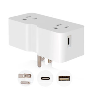 4.2 AMP USB Wall Charger Type A+C | 15 AMP Double Outlet Adapter | NEMA 5-15R