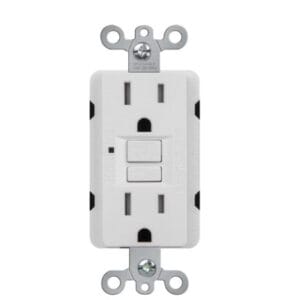 15 AMP Standard Duplex Self-Test GFCI Receptacle with LED Light | Side-Wire & Back-Wire