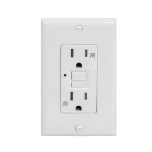 15 AMP Tamper Resistant & Weather Resistant Self-Test Duplex GFCI Receptacle with LED Light | Side-Wire & Back-Wire