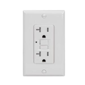 20 AMP Standard Duplex Self-Test GFCI Receptacle with LED Light | Side-Wire & Back-Wire