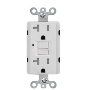 20 AMP Tamper Resistant Self-Test Duplex GFCI Receptacle with LED Light | Side-Wire & Back-Wire