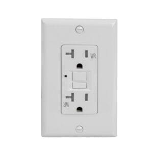 20 AMP Tamper Resistant & Weather Resistant Self-Test Duplex GFCI Receptacle with LED Light | Side-Wire & Back-Wire
