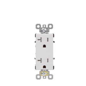 20 AMP Commercial Grade Tamper Resistant Decorative Receptacle | Side-Wire & Back-Wire
