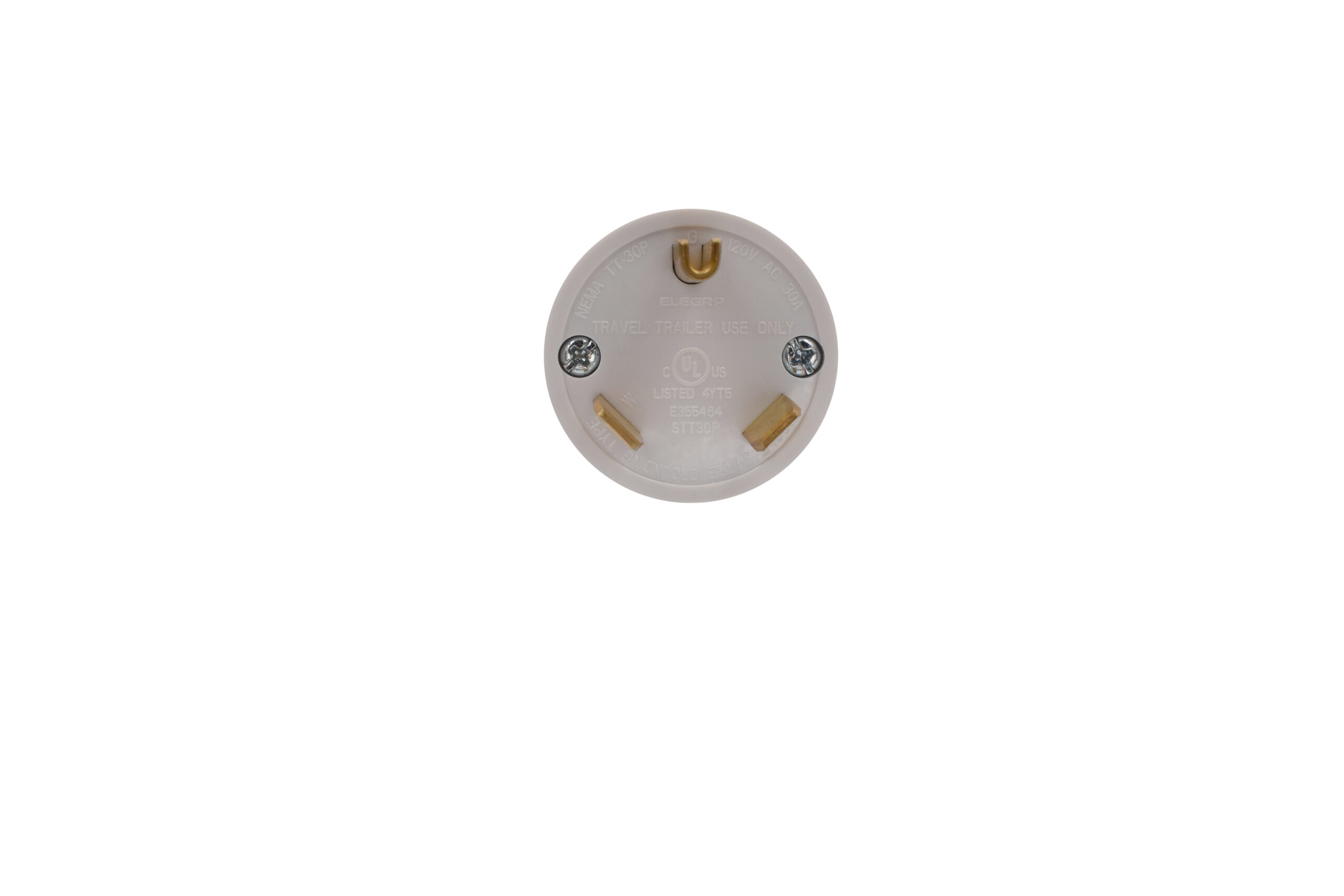 30 AMP Straight Blade Travel Trailer Plug | 2-Pole, 3-Wire | 120 Volt | NEMA TT-30P