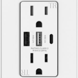 6.0 AMP USB Charger Dual Type A+C | 15 AMP Duplex Tamper Resistant Receptacle | Side-Wire & Back-Wire