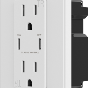 30 Watt Quick Charge 3.0 & Power Delivery 3.0 | USB Charger Dual Type C | 15 AMP Duplex Tamper Resistant Receptacle