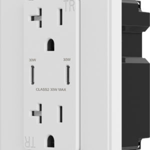 30 Watt Quick Charge 3.0 & Power Delivery 3.0 | USB Charger Dual Type C | 20 AMP Duplex Tamper Resistant Receptacle