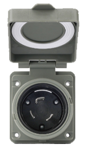 30 AMP RV/Marine Power Inlet Plug | Twist-lock Flush-Mount Box | 2-Pole, 3-Wire | 125 Volt | NEMA L5-30P